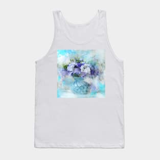 shabby chic french country blue purple iris flower Tank Top